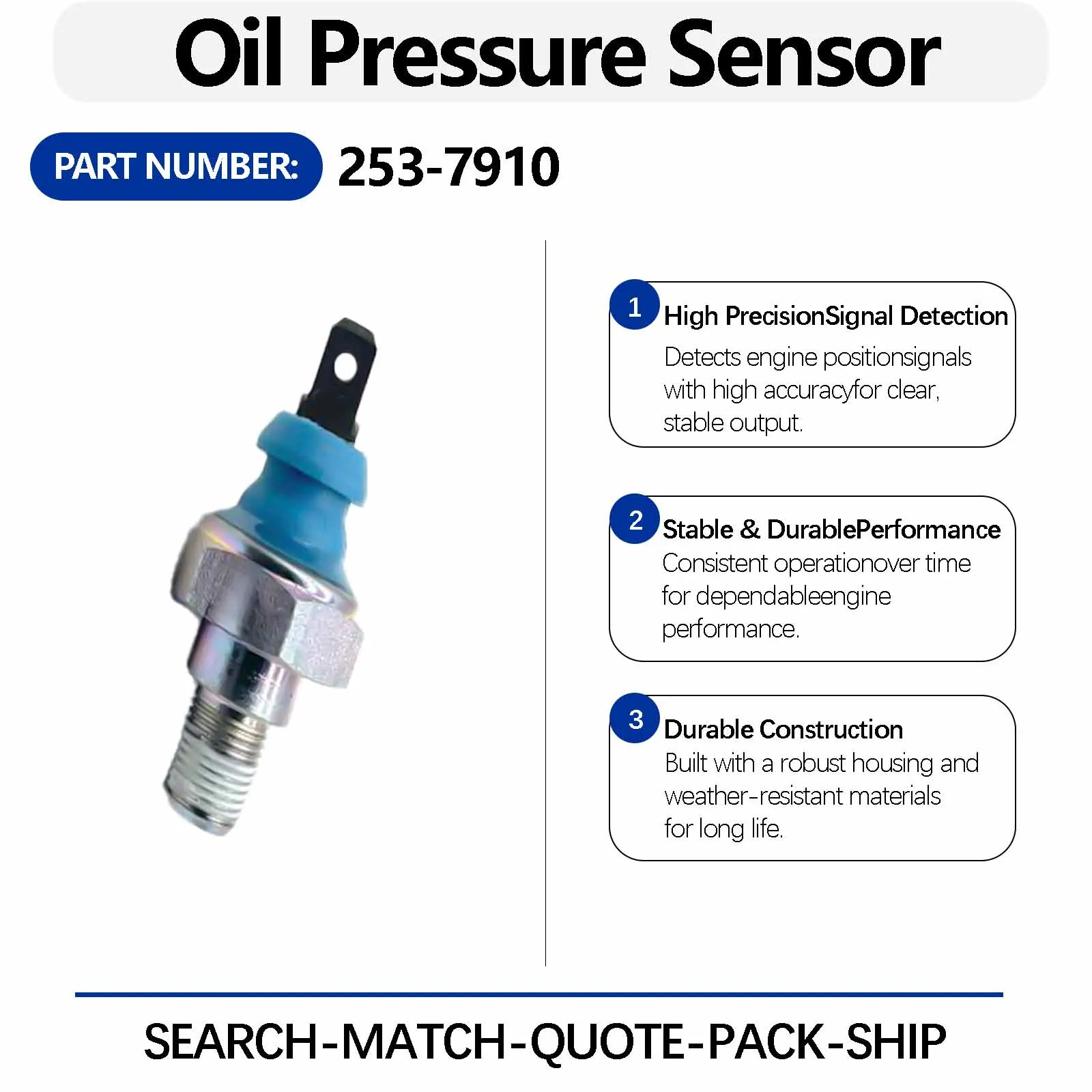 7W1238 Oil Pressure Sensor For Caterpillar 914G Wheel Loaders