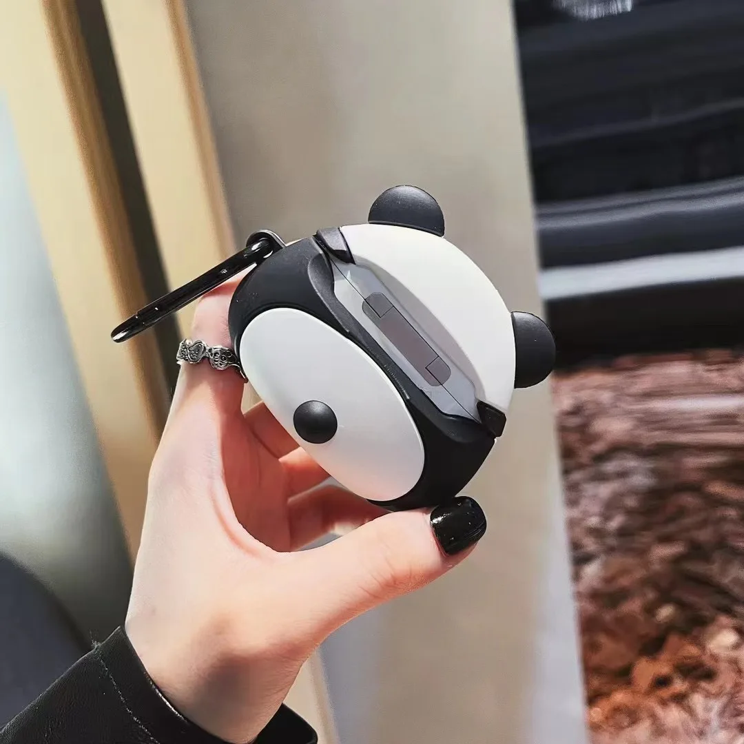 Cute 3D kot kreskówkowy Panda silikonowe słuchawki etui na Airpods 1 2 3 Pro Pro2 bezprzewodowy zestaw słuchawkowy Bluetooth ochronna powłoka etui