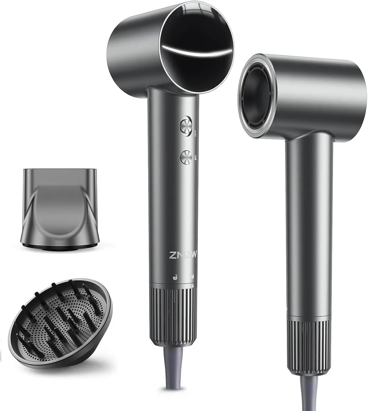 

Высокоскоростной ионный фен с бесщеточным двигателем 160 000 об/мин для быстрой сушки, 500 млн отрицательных ионов для блеска без пушистости волос