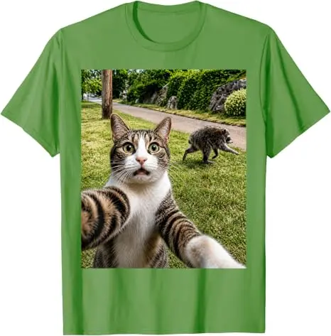 Jimothy Cat Selfie Raccoon Legend T-Shirt Y2k Niedliches Jimothy Raccoon Kitty Lover Grafik-Bekleidung für Frauen Männer Streetwear T-Shirts – Detail 16