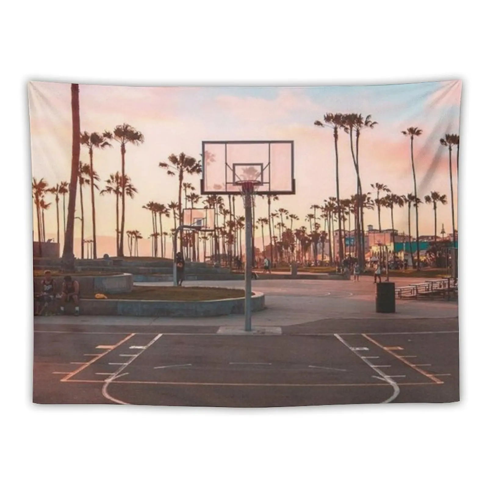 Pink Clouds And Basketball Tapestry Wall Hanging Home And Comfort Decor Wall Decor Hanging Aesthetic Room Decors Tapestry