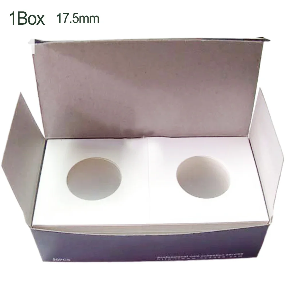 

Coin Collection Cardboard Coin Holders Stamp Coin Storage Holder Square Cardboard Box 17.5-40mm Coin Paper Clips