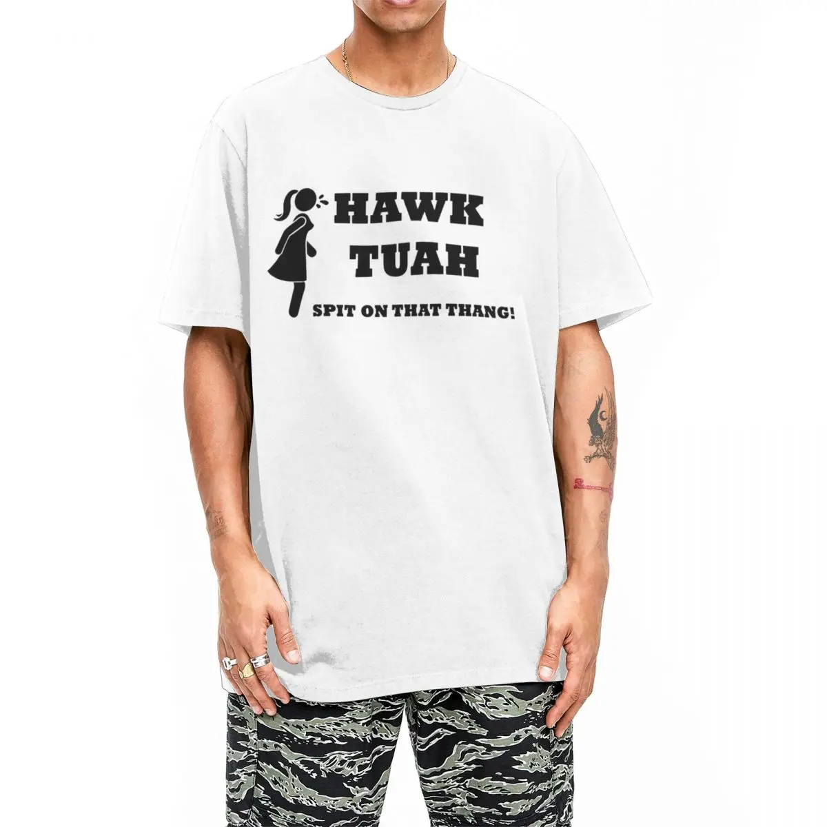 Haikyuu T Shirt Hawk Tuah Spit On That Thang! Pure Cotton T-Shirt Tee Shirt for Couple Summer Y2K Fun Print Short Sleeve Top Tee