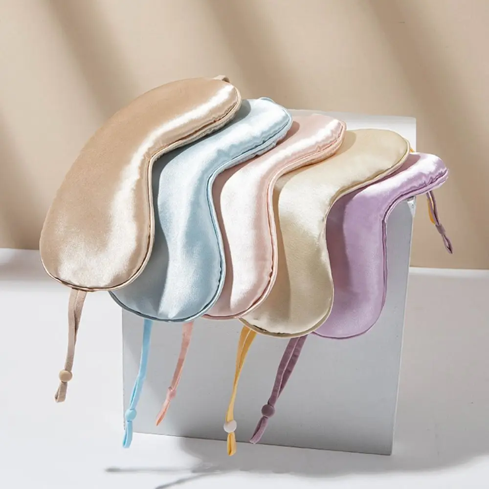 Fashion Shading Sleeping Mask Mulberry Silk Hanging Ear Silk Sleep Eye Mask Breathing Relax Ventilate Sleeping Eye Patch Travel