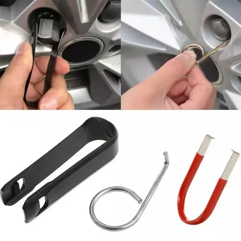 3Pcs/Set Car Wheel Nut Cover Caps Puller Tire Screw Cap Quick Remover Tool For Audi Volkswagen Automobile Repairing Tool Parts