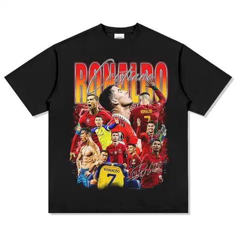 2026 New Cristiano Ronaldo Printed Cotton Y2K T-shirt Summer Men and Women Fashion Casual and Comfortable Short Sleeved Shirt