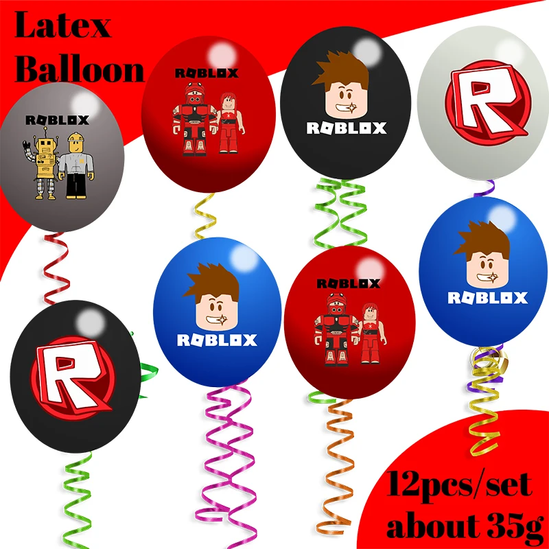 Cartoon-Roboter-Latexballons 12 Zoll, virtuelle Welt, Themen-Geburtstagsparty-Paket, Duschzubehör, DIY-Ballon-Dekorationen