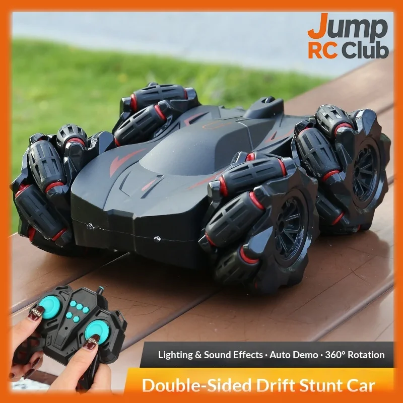 

Радиоуправляемая машинка 2.4G с двойным управлением, 4WD, дрифт, переворот на 360°, светящиеся колеса, световые и звуковые эффекты, для детей, для игр на улице и в помещении