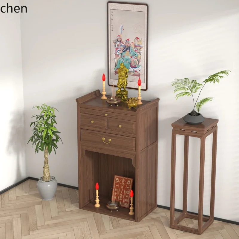 HT  new Chinese incense case household casket earth lord gongtai table god of wealth offering table dual-purpose cabinet