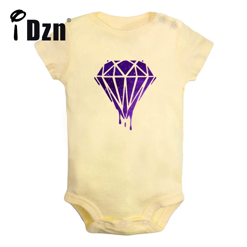 Melting Diamond Cute Baby Fun Print Rompers Boys Girls Bodysuit Melted Diamond Infant Short Sleeves Jumpsuit Kids Soft Clothes