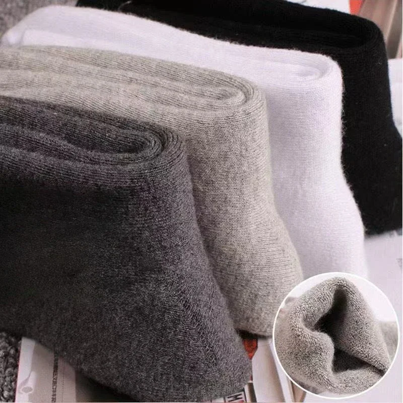 6 Paar dicke Baumwollsocken für Herren im Winter, Herbst- und Winterstile, Herren-Zwischensohlensocken, warm, einfach, bequem, lässig, Frotteesocken