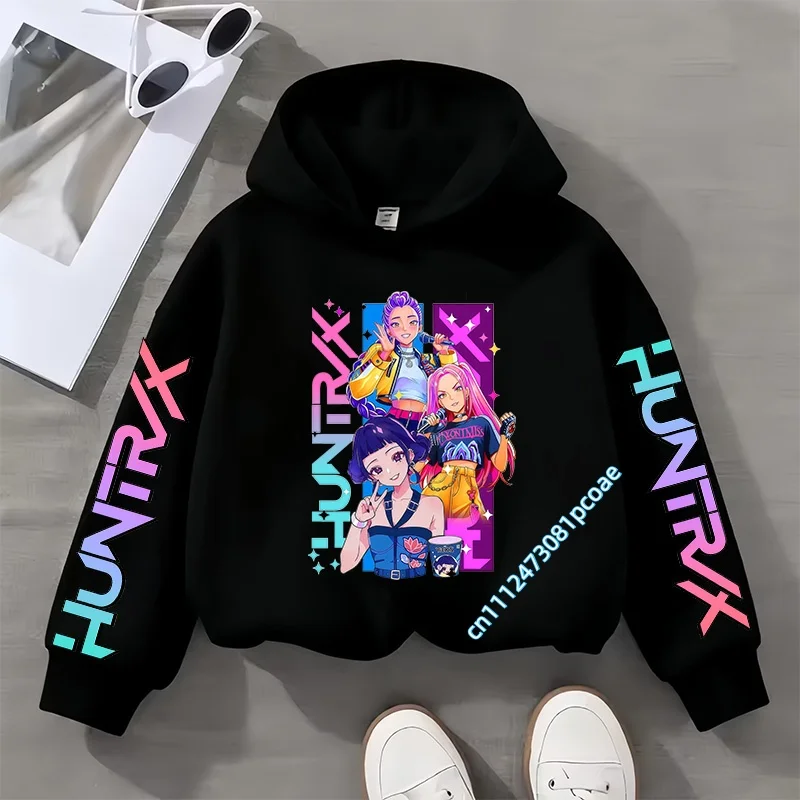 2026 New Cute girl casual top with cartoon print long sleeves  children's hooded shirt boy's sports shirt