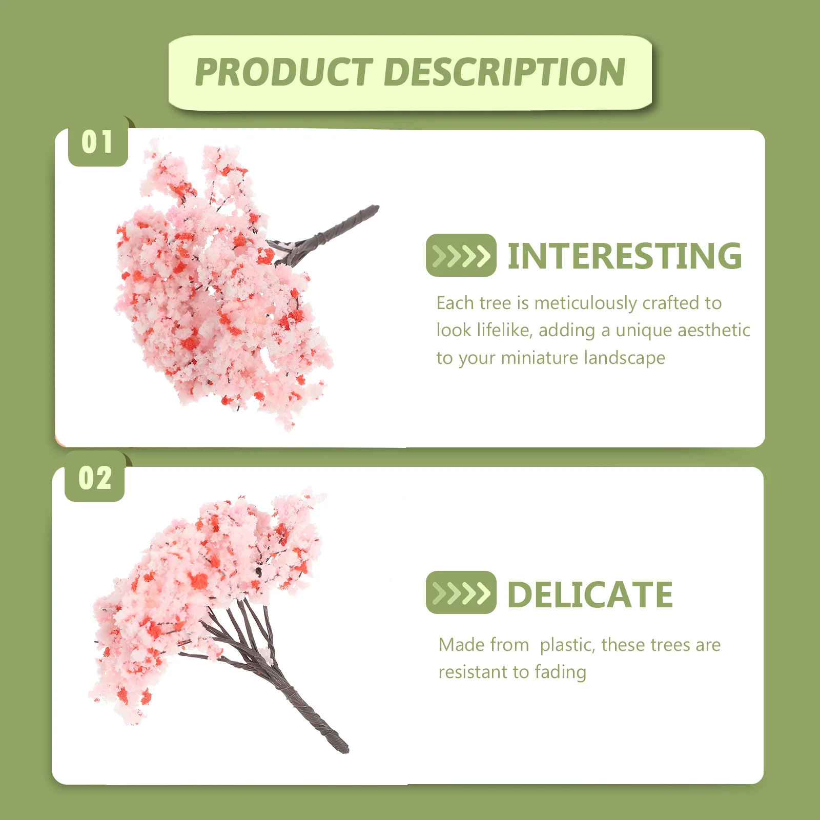 10 قطعة أشجار زهر الكرز وهمية سهلة الترتيب لحديقة مصغرة المناظر الطبيعية زهرة اصطناعية فرع زهر الكرز الدعامة