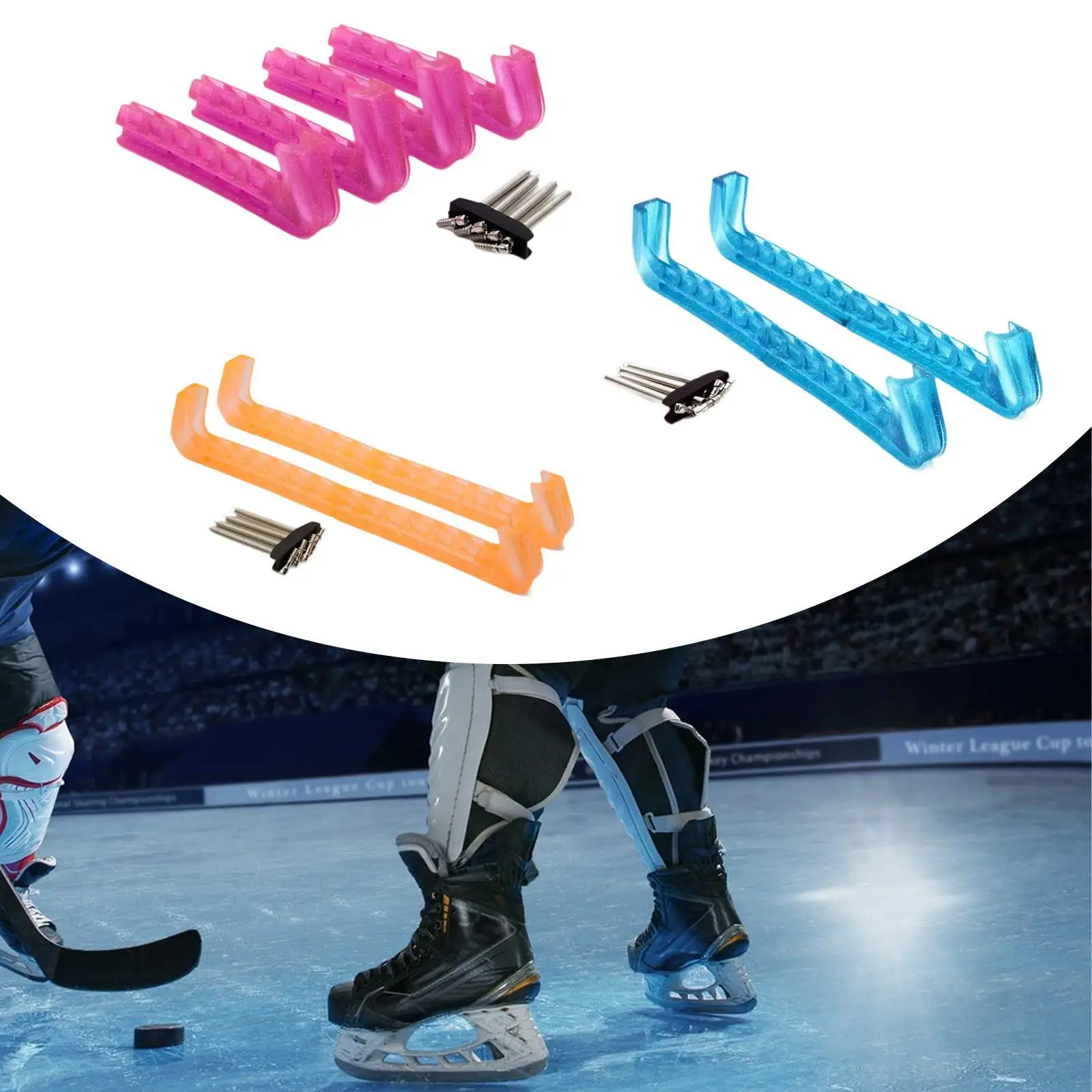 Protective Ice Skates Blade Covers Non Slip Rubber Skate Accessories for Figure Hockey Replacement Parts
