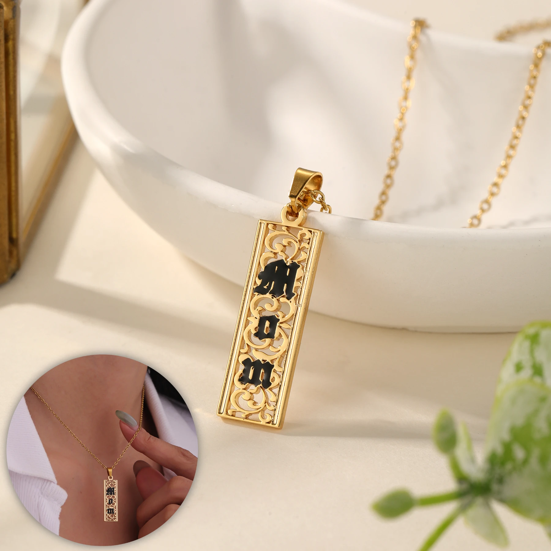 

Персонализированное гавайское ожерелье «Мама» с цветочной табличкой на заказ, эмалированное ожерелье с именем, водонепроницаемый кулон из нержавеющей стали, подарок для нее