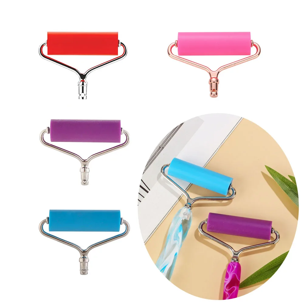 Diamond Art Press Roller Attachment, Multi-Color Plastic Rolling Head with Y-Bracket, Push-in Smoothing Tool for DIY Crafts