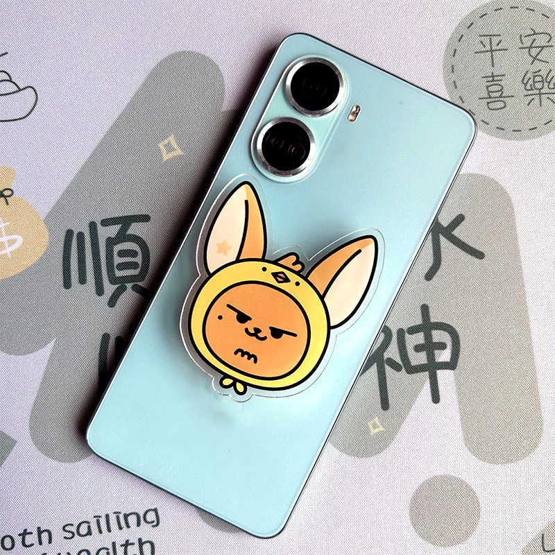 KPOP Yeonjun Beomgyu Cute Cartoon Acrylic Phone Holder Stand Soobin Fox Cat Extension Frame Finger Bracket Accessories Fans Gift