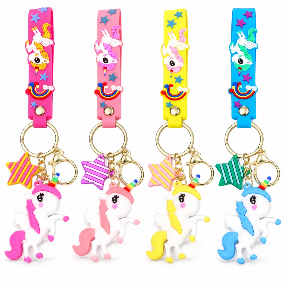 Unicorn Keychain for Girls Kids, Rainbow Backpack Charm, School Bag Pendant, Zipper Pull, Purse Charm, Birthday Gift