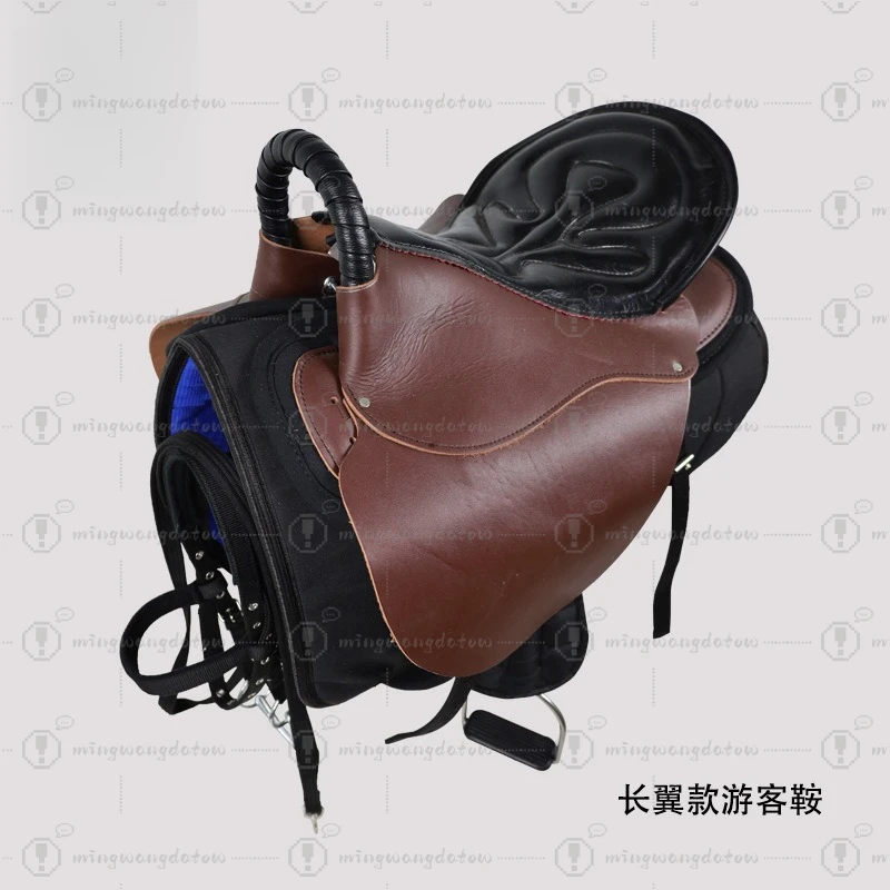 Long Wing Tourist Saddle, Full Set Horse Tack Accessories, Equestrian Riding Saddle