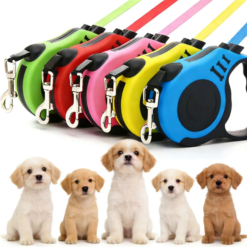 3M 5M Zugseil Hundeleine für Kleine Hunde und Katzen Einziehbare Langlebige Welpenleine für Outdoor-Reisen Wandern Trekking