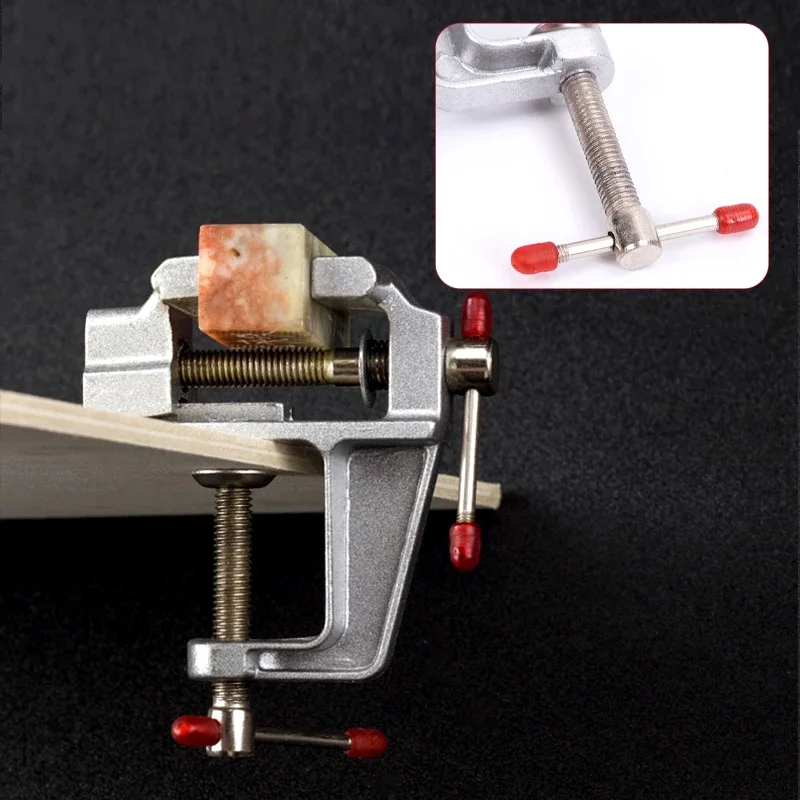Hobby Clamp On Table Vise Mini Bench 3.5&quot Aluminum Muliti-Funcational Small Miniature Jewelers Flat Pliers Tool Vice