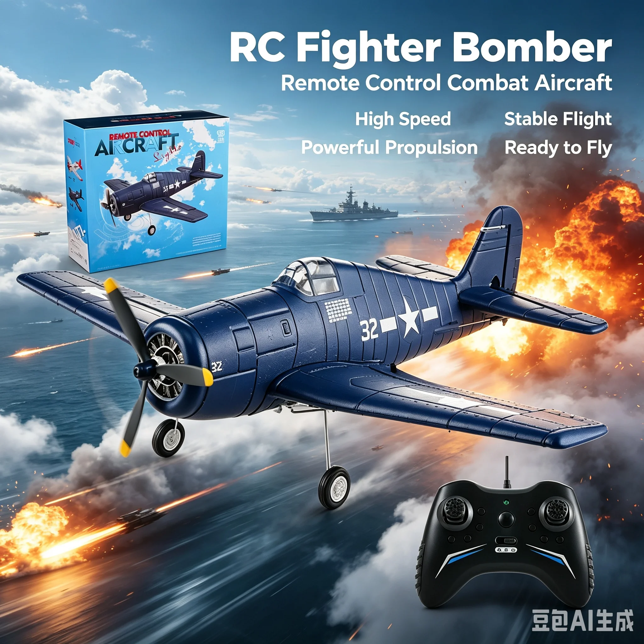Fxy F4U Remote Control Airplane 4 Channel Brushless Epp Fixed Wing F6F Hellcat Aircraft Model For Hobby Outdoor Flying