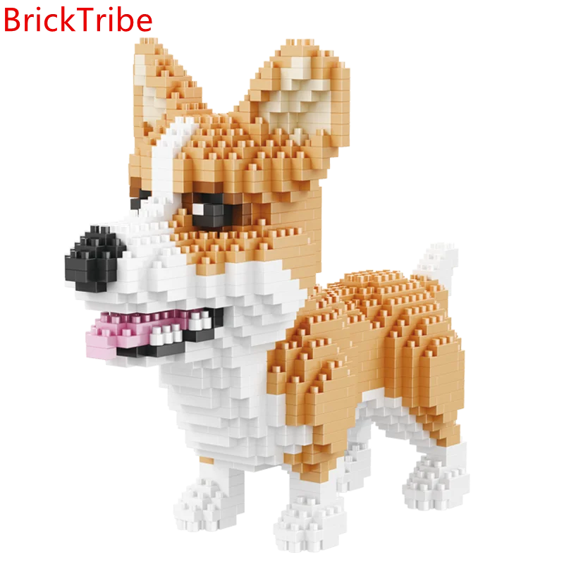 BrickTribe Husky Schnauzer Dachshund Bull Terrier Poodle Doberman Dog Animal Pet DIY Mini Diamond Blocks Bricks Building Toy