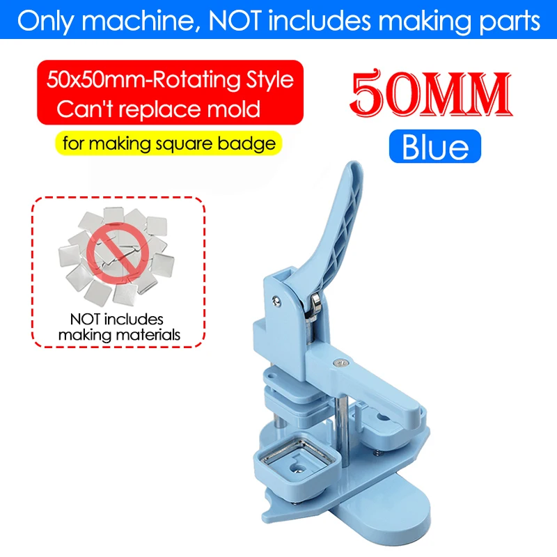 50mm Vierkante Badge Button Maker 50x50mm Metalen Lege Badge Button Onderdelen voor DIY Maken Koelkast Magneten Badge/Pins Set