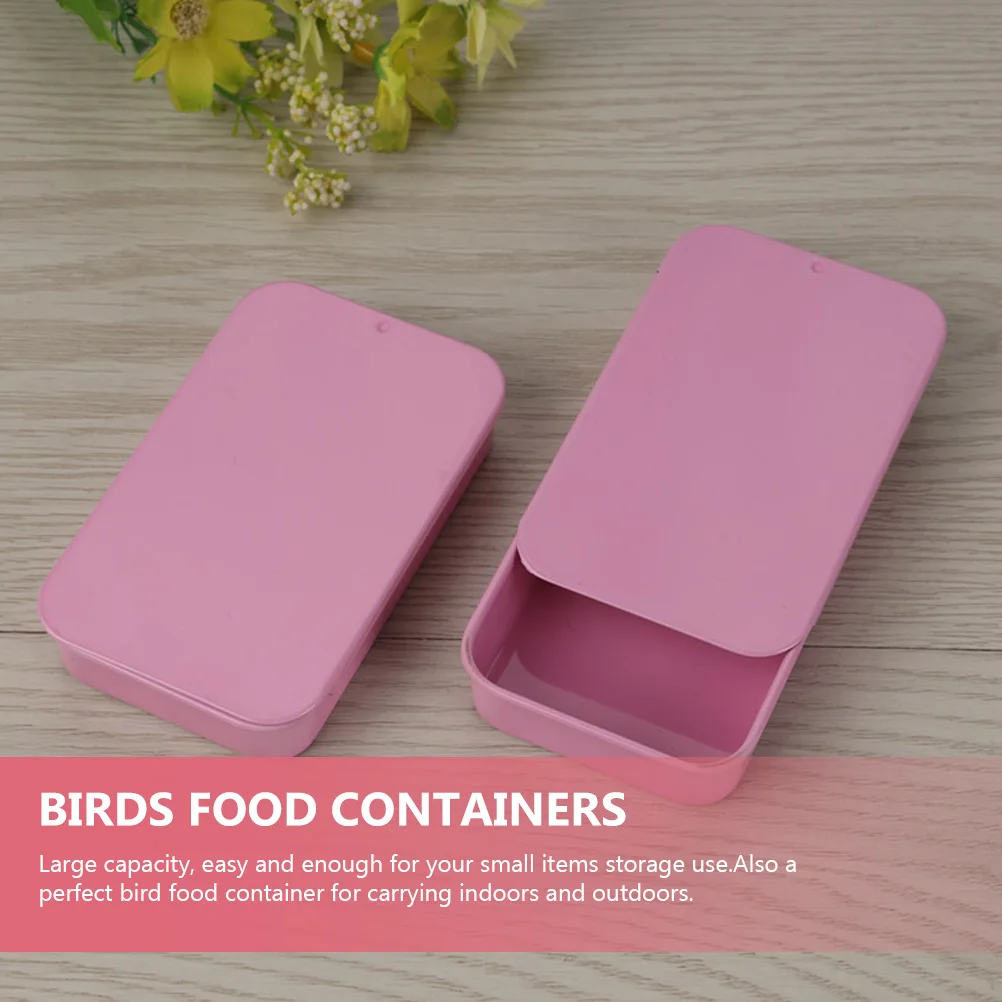 

8Pcs Storage Boxes Small Metal Slide Lid Candy Holder Jewelry Storage Case Beads Organizer Portable Bird Food Container