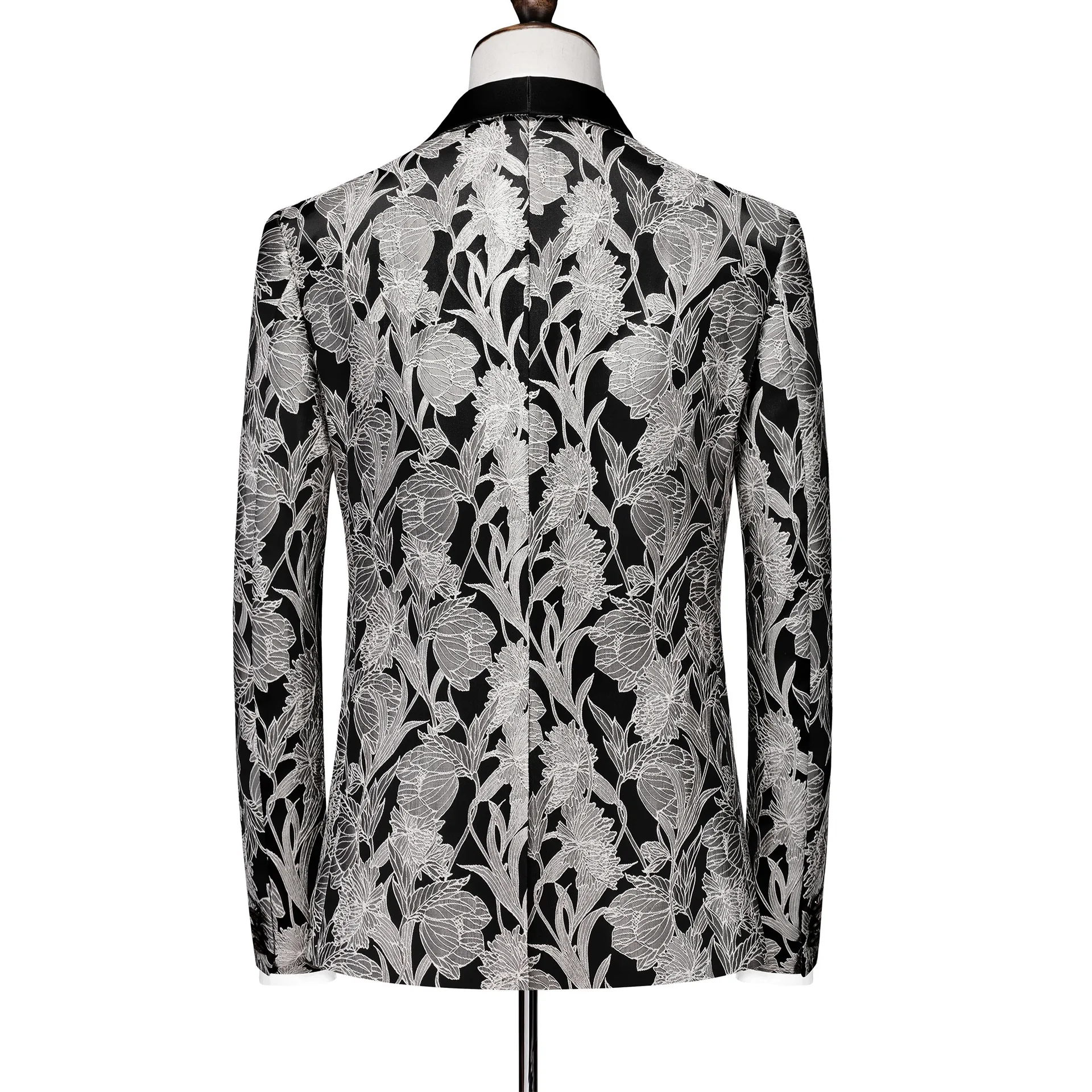 Men Suit Set for Wedding Groom Suit Business 2 Piece Set for Men 2024 Popular Printed Jacket Dress Blazers Coat Trousers Suit