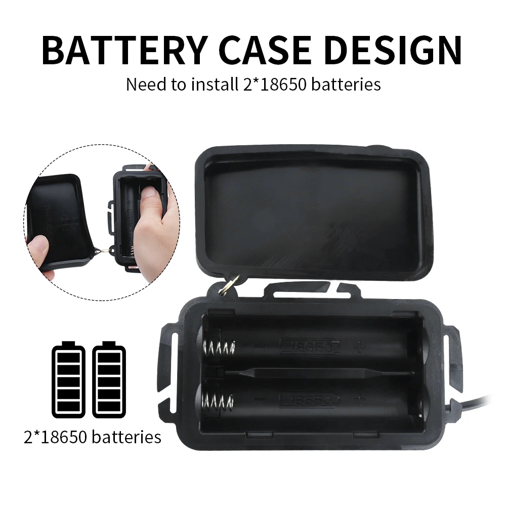 BORUiT RJ-3000 كشافات LED حمراء من النوع C قابلة لإعادة الشحن مصباح أمامي فائق السطوع مقاوم للماء شعلة رأس للتخييم والصيد