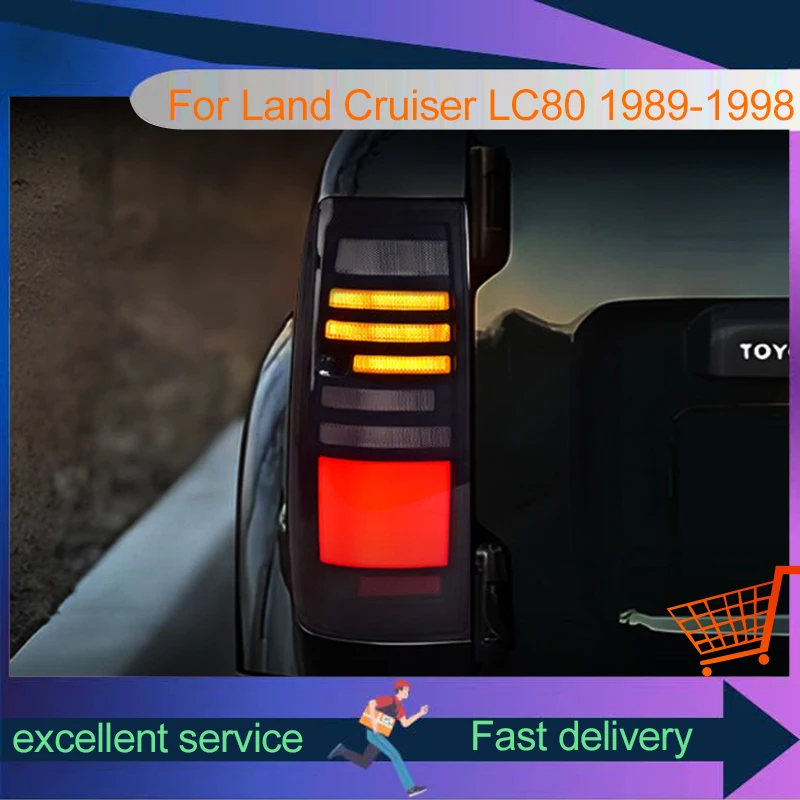 

Автомобильные аксессуары для стайлинга: Обновленные светодиодные лампы задних фонарей, ДХО и указателей поворота для Toyota LC80 Land Cruiser 1989-1998 годов выпуска