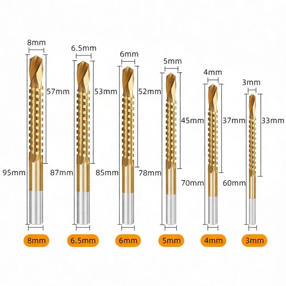 High Performance Step Drill Bit Set Hex Shank Straight Flute Metal Wood Hole Cutter Industrial Grade Drilling Gear