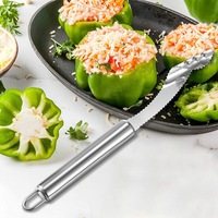 1pcs Vegetable Fruit Coring Tool Pepper Tomato Slicer Edge Rotating Cutter Corers Seed Remover Stainless Steel Kitchen Gadgets