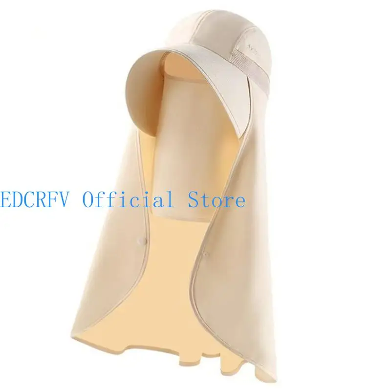 

652F Breathable Sun Hat for Women Neck Cover Hat with Neck Flap Wide Brimmed Hat Adjustable Fashionable Sports Hat
