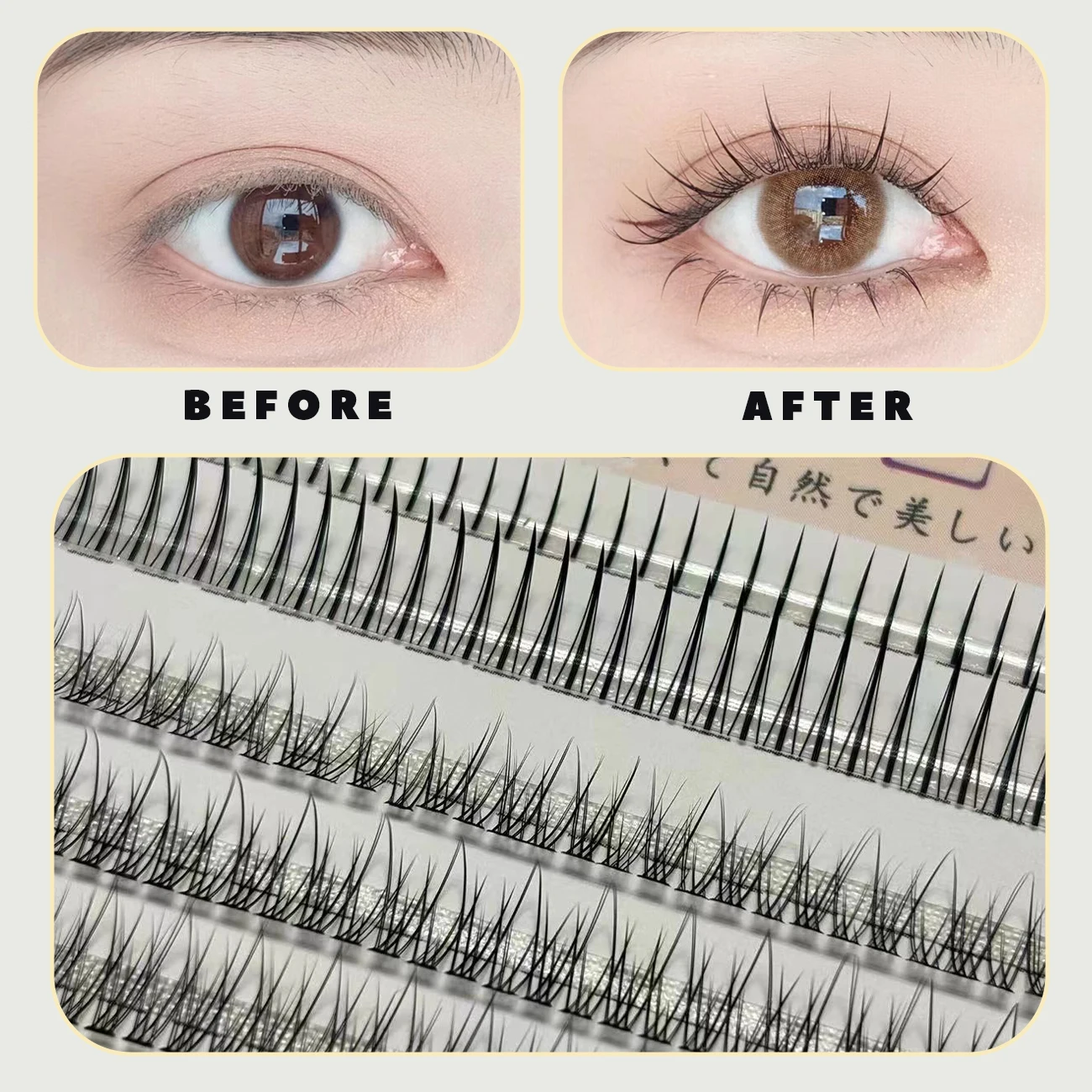 Fake Lashes Fish Tail Eyelashes Mix A-Type Eyelashes Natural Fairy Lash Individual Cluster Eye Lashes DIY Daily Eyelashes Makeup