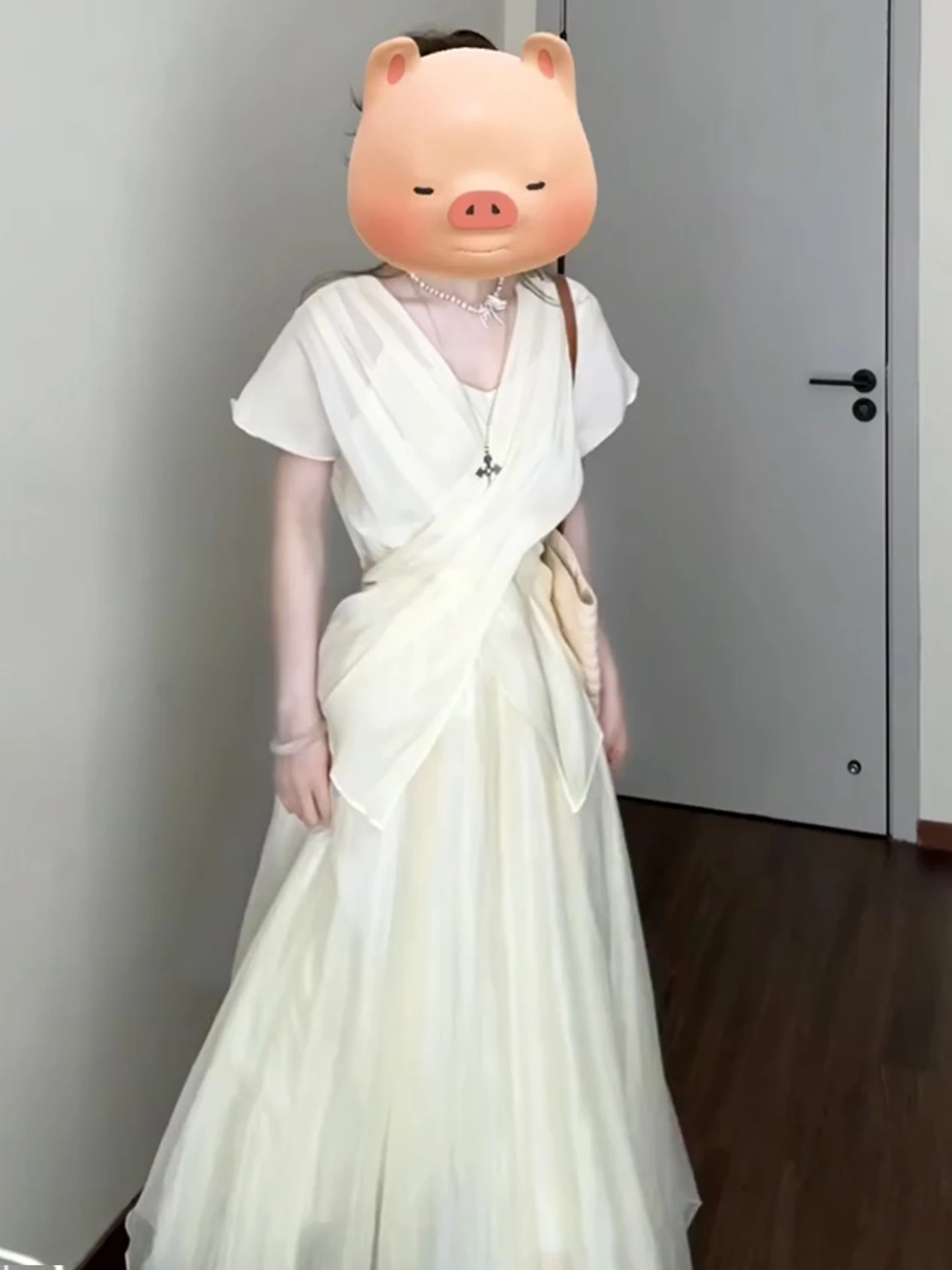 Falda acampanada de cintura alta para mujer, suave y cómoda, V-Ne Svel Long Dr, Sle, Faion coreano, novedad de verano, primavera