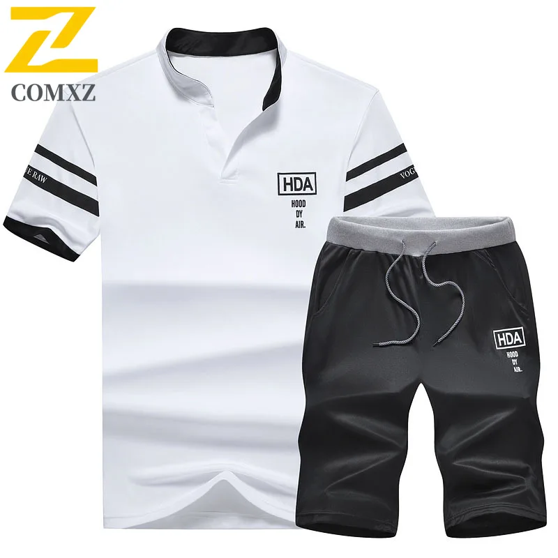 

Men's Sports Suit Summer Ultra Lightweight Quick Drying Breathable Sports T-shirt Drawstring Elastic Waist Running Fitness 2-pc