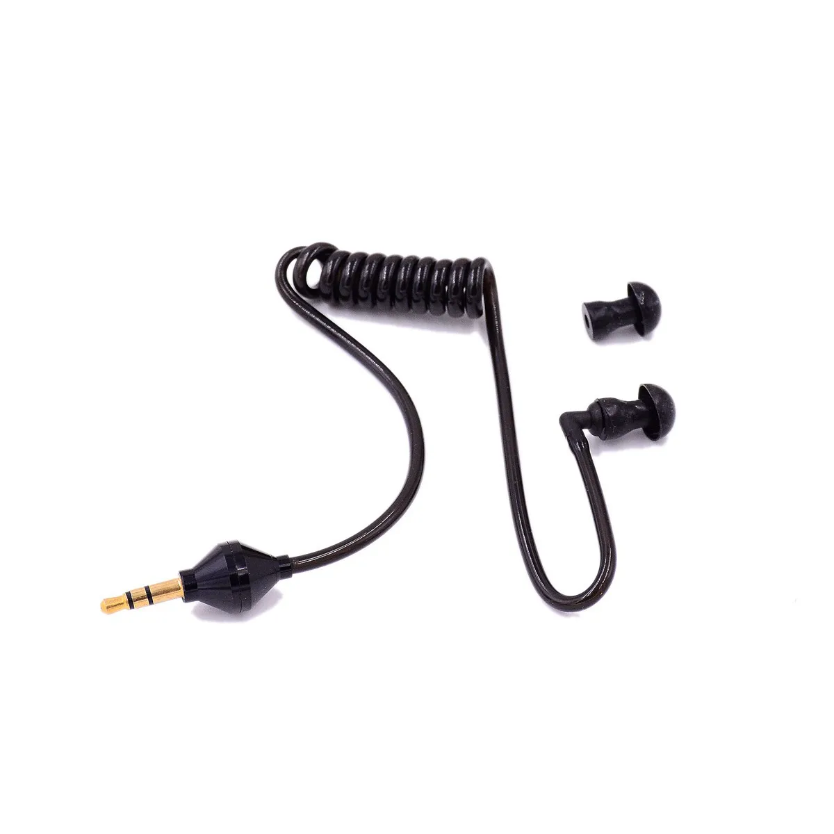 3.5mm Headset Mono Earphone Stereo tabung udara Earpiece fleksibel Monaural hitam In-earbud Acceossry