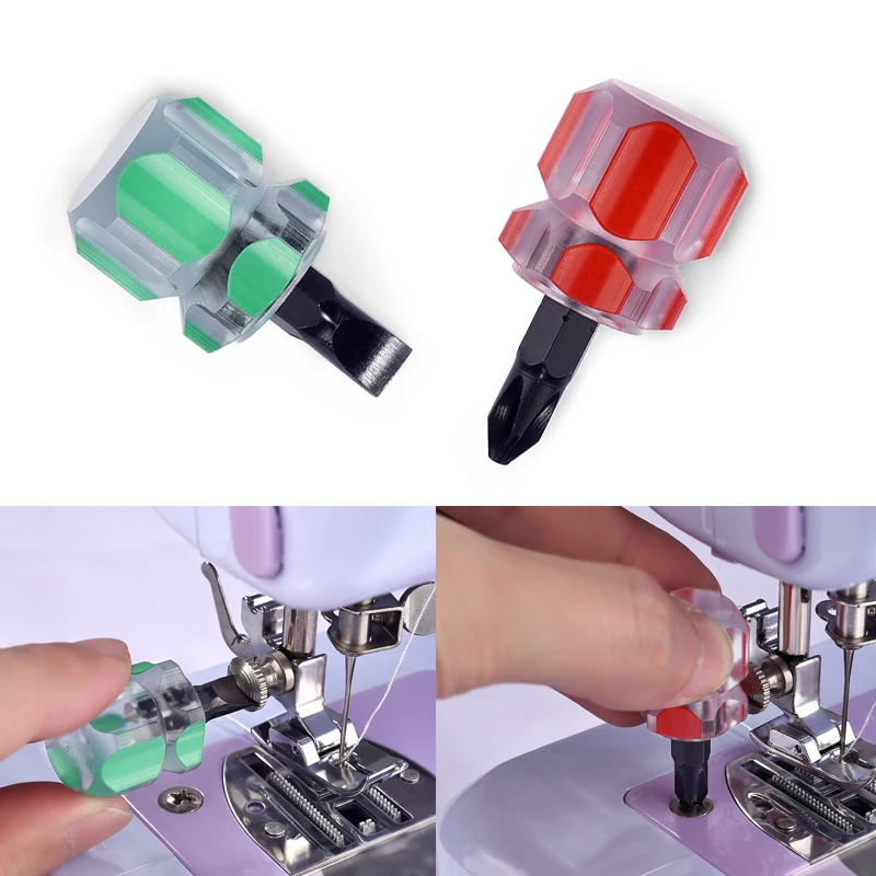 1/2PC Sewing Machine Screwdriver Kit Mini Short Screwdriver Portable Radish Head Needle Plate Screwdriver Repair Sewing Tools