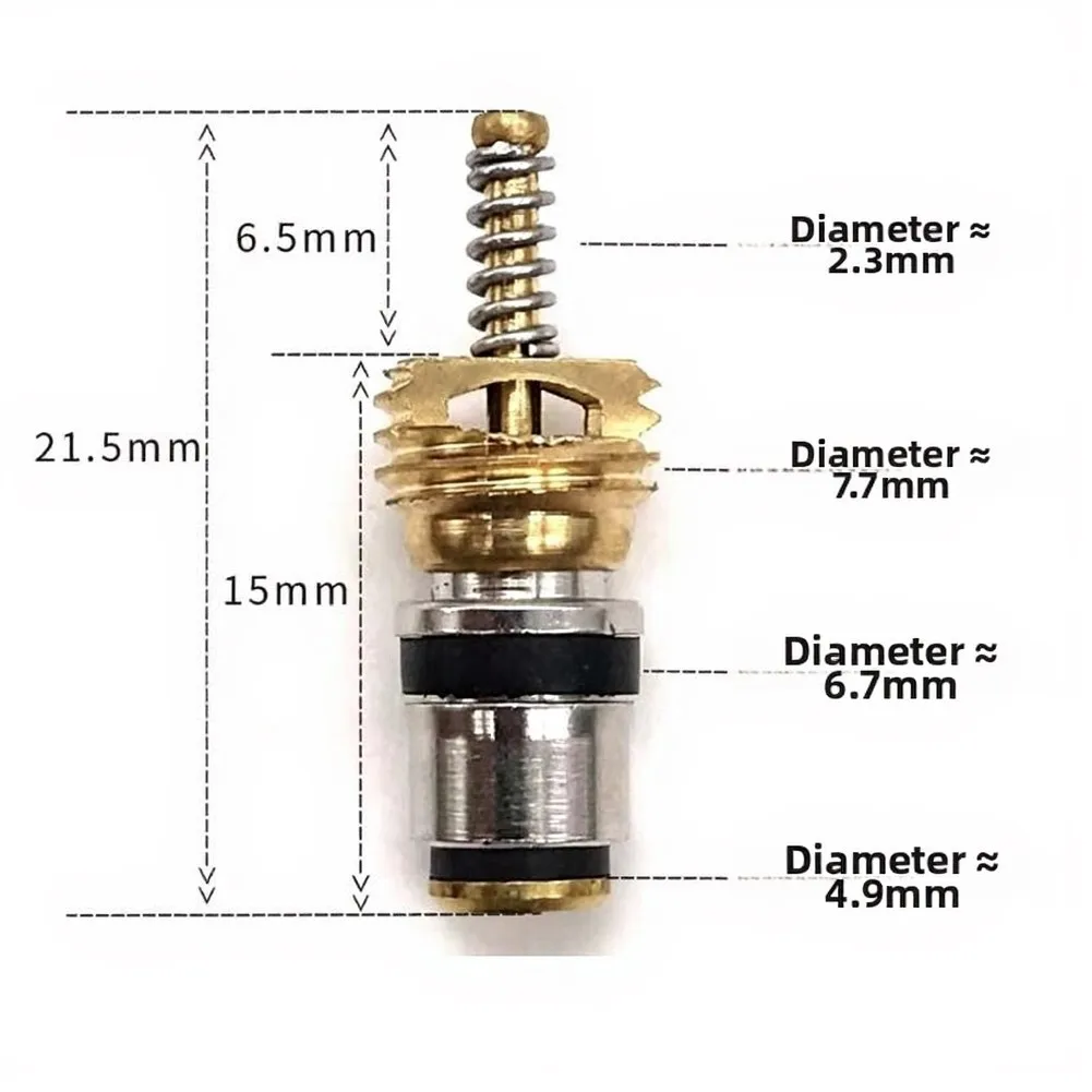 10Pcs R134a High Low Pressure AC Valve Core Metal Car Air Conditioning Repair Parts For Automotive Cooling System Maintenance To