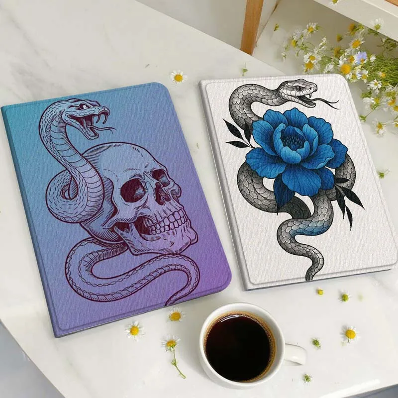 

Cartoon Snake Skull Art Tablet Case For Huawei Honor MatePad MediaPad Air 5 6 7 11 V6 V7 V8 V9 X9 X8 T10 T10s C5e T5 Gift