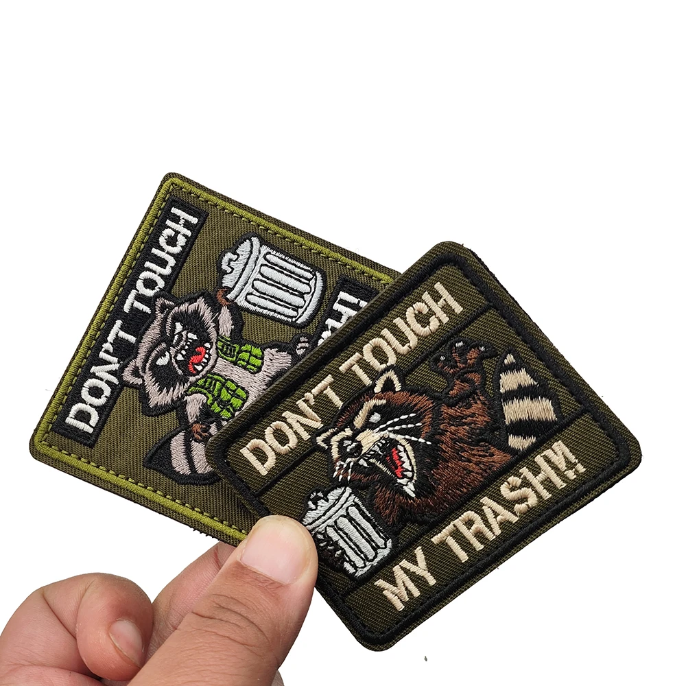Tactical Trash Panda Fabric Patch -  Hardcore Raccoon with Attitude Slogans for Office Humor Laptop & Backpack Decoration