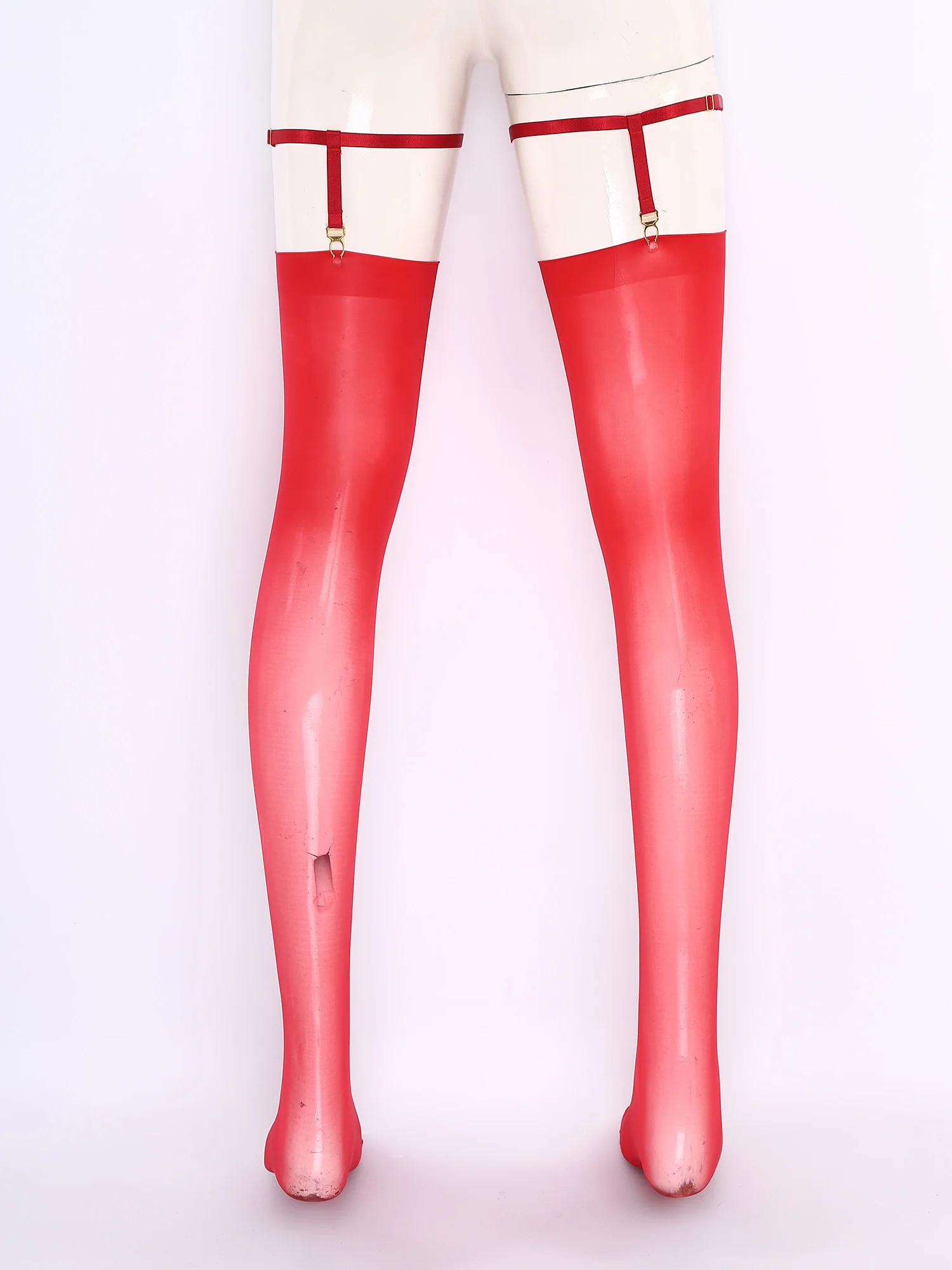 섹시한 남성 란제리 광택 시스루 스타킹 허벅지 밴드 포함 광택 시스루 신축성 허벅지 하이 삭스 시시 스타킹