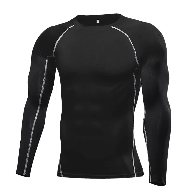 Quick Drying Tight Fitting Suit For Men'S Long Sleeved Sports Cycling Top Running Fitness Football Training Basketball Shirt