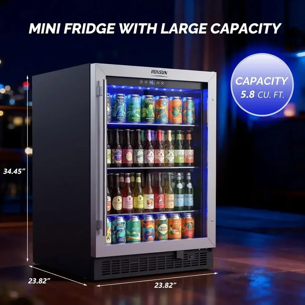 24'' Beverage Rerigerator Cooler with Touch Panel & Adjustable Shel, Undercounter Beverage and Wine Cooler Rerigerator or Soda r