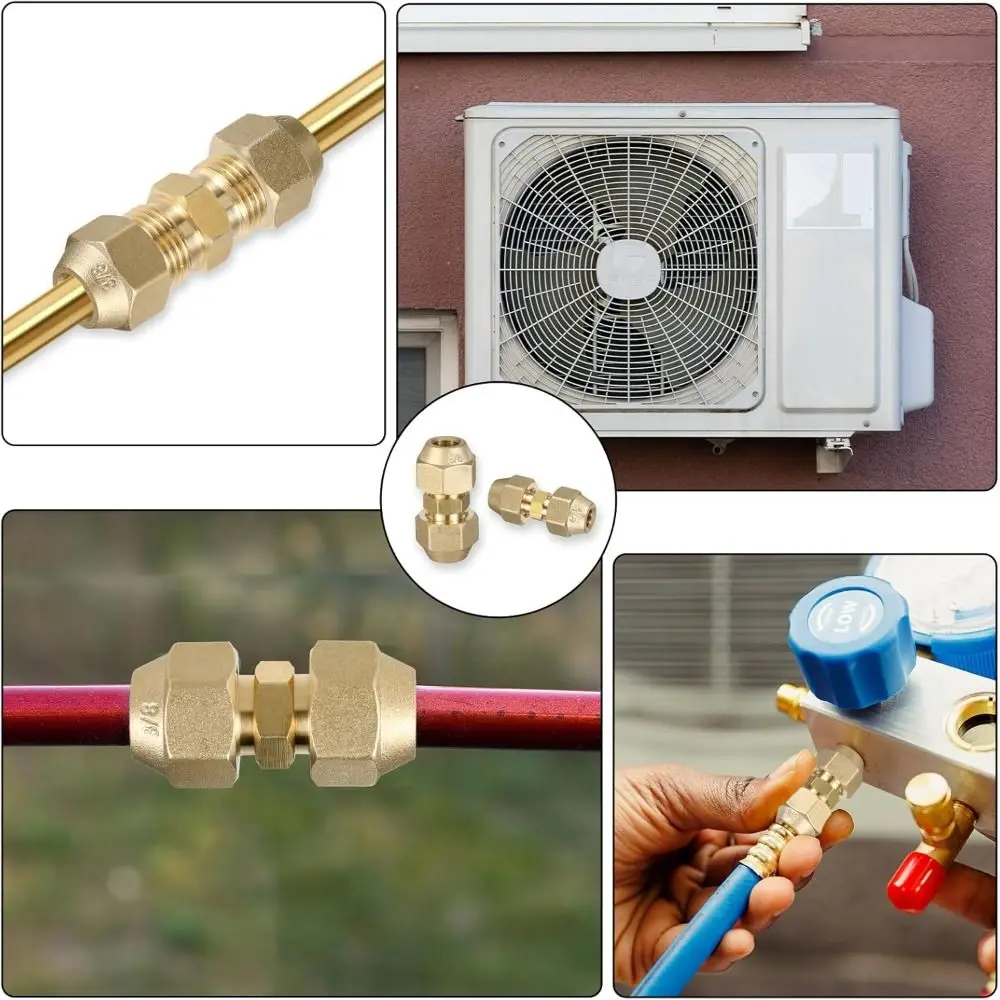 

Прямое удлинительное соединение трубы 1/2 дюйма 1/4 дюйма 3/8 дюйма с раструбными гайками Медные соединители Раструбное соединение
