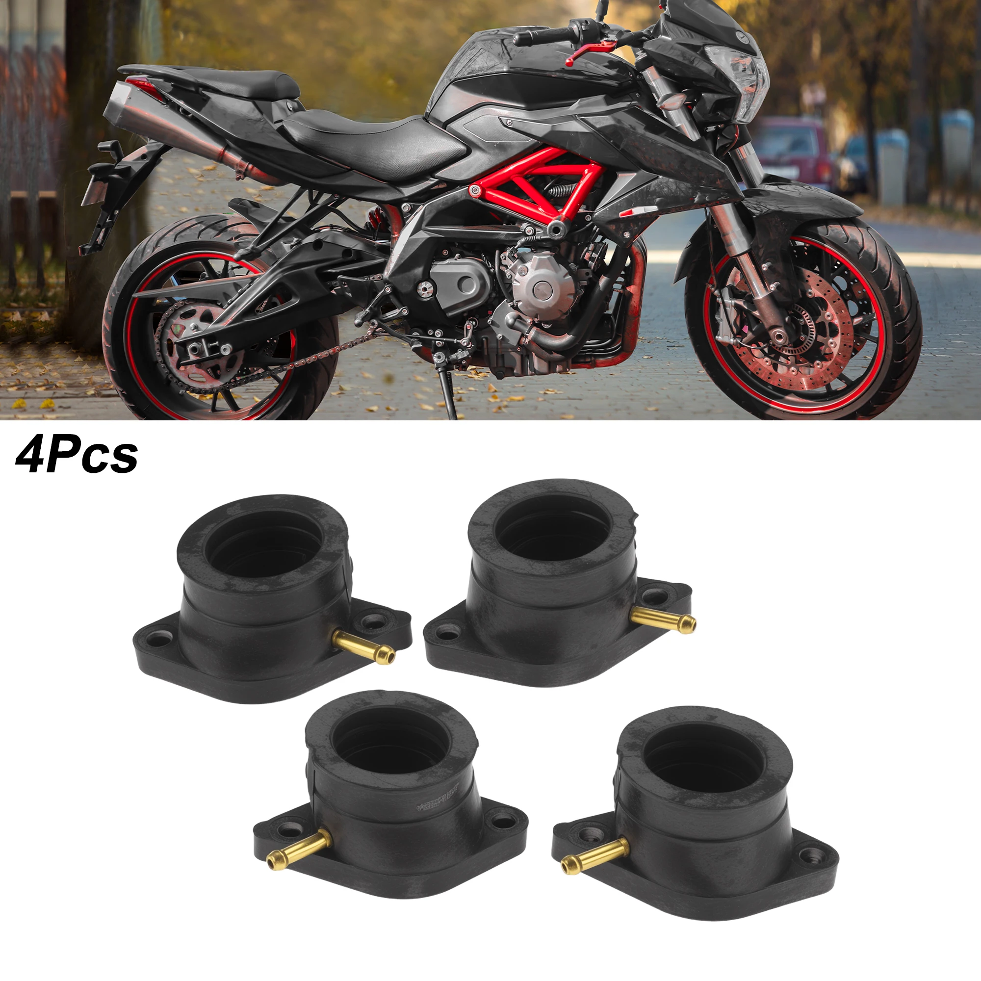 Connecteur de carburateur de moto Motoforti pour Yamaha XJ550 Maxim 1981-1983 en caoutchouc 4 pièces