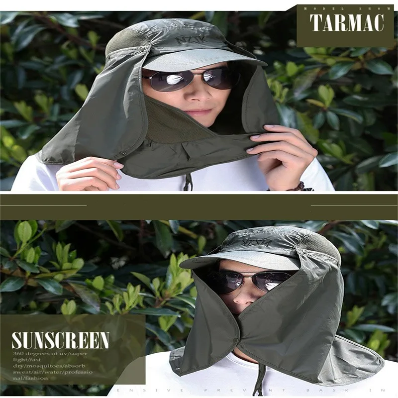 UV Protection Fishing Hat Mountain Climbing Sun shading all directional Quick Drying Sport Hiking Camping Visor Face Neck Cover