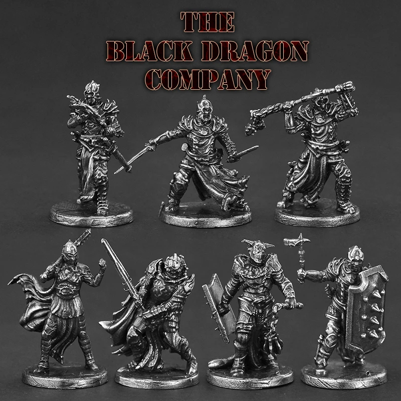 Metal Black Dragon Mercenary Regiment Soldier Action Figures Model Toys Finished Product Board Game Pieces Ornament Accessories